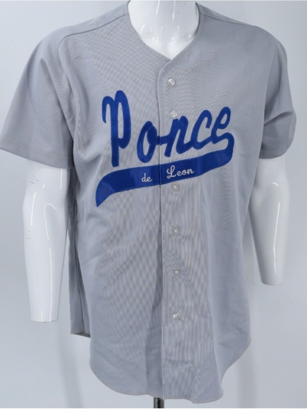Wilson Gray Baseball Jersey with Blue Script